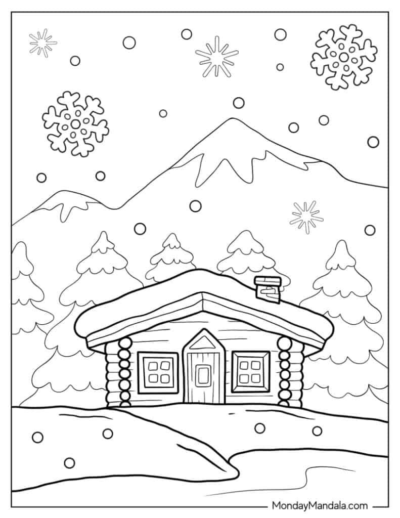 60 winter coloring pages (free pdf printables)
